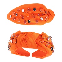 JEWELED TRI COLOR HALLOWEEN KNOTTED HEADBAND