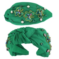 SAINT PATRICKS SHAMROCK GEMSTONE KNOTTED HEADBAND