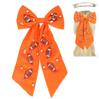 GAME DAY FOOTBALL BOW BARRETTE HAIR CLIP