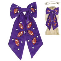 GAME DAY FOOTBALL BOW BARRETTE HAIR CLIP