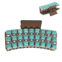 WESTERN MULTI ROW TURQUOISE HAIR CLAW CLIP