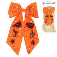 GAME DAY CHEER EMBROIDERED BOW BARRETTE HAIR CLIP