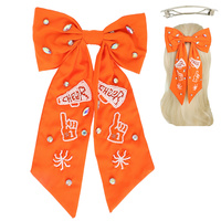 GAME DAY CHEER EMBROIDERED BOW BARRETTE HAIR CLIP