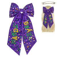 MARDI GRAS JEWELED BOW BARRETTE HAIR CLIP