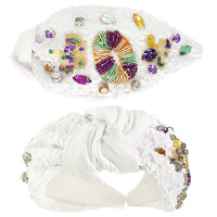 MARDI GRAS JEWELED TOP KNOT HEADBAND