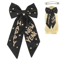 HAPPY NEW YEAR BOW BARRETTE HAIR CLIP