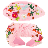 FLORAL THEME TOP KNOTTED HEADBAND