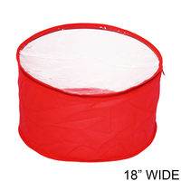 Collapsible Fabric Hat Bag With Clear Vinyl Top And Handle Hatbagrdm