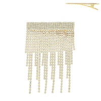 RHINESTONE TASSEL CHAIN ALLIGATOR HAIR CLIP