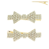 RHINESTONE PAVE BOWTIE ALLIGATOR HAIR CLIP