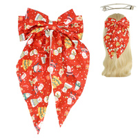 CHRISTMAS THEMED BOW BARRETTE HAIR CLIP