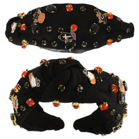 HALLOWEEN THEMED JEWELED KNOTTED HEADBAND