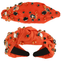 HALLOWEEN THEMED JEWELED KNOTTED HEADBAND