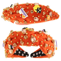 HALLOWEEN THEMED JEWELED KNOTTED HEADBAND