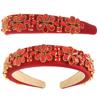 ORNATE FLORAL JEWEL EMBELLISHED HEADBAND