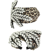 LEOPARD PRINT JEWELED HEADBAND