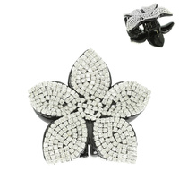 RHINESTONE PAVE FLOWER HAIR CLAW CLIP