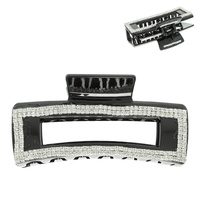 RHINESTONE PAVE RECTANGLE HAIR CLAW CLIP