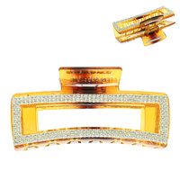 RHINESTONE PAVE RECTANGLE HAIR CLAW CLIP