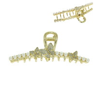 DECORATIVE PEARL BUTTERFLY HAIR CLAW CLIP