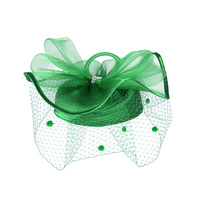 SATIN BRAID PILL BOX HAT W/ MESH BOW & NETTING