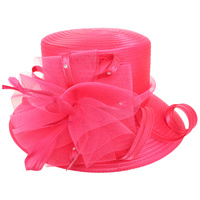 ORGANZA RIBBON FEATHERED BRAID HAT