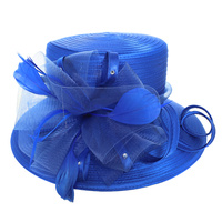 ORGANZA RIBBON FEATHERED BRAID HAT