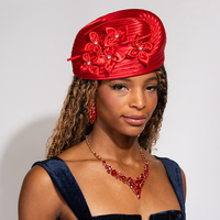 FLORAL METALLIC DRESSY PILL BOX BRAID HAT