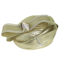 RIBBON METALLIC DRESSY PILL BOX BRAID HAT