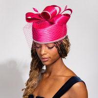 RIBBON METALLIC DRESSY NETTED PILL BOX BRAID HAT