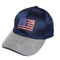 PATRIOTIC USA FLAG JEWELED BASEBALL CAP