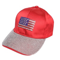 PATRIOTIC USA FLAG JEWELED BASEBALL CAP