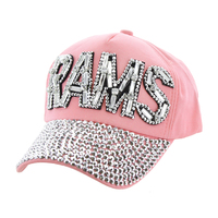 Los Angeles Rams Football Team In Gems On Denim Fashion Baseball Cap Htc673Pk