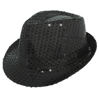 FASHION SEQUIN FEDORA PANAMA HAT