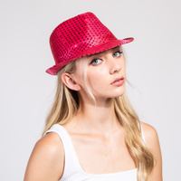 FASHION SEQUIN FEDORA PANAMA HAT