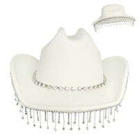 WESTERN RHINESTONE EMBELLISHED FELT COWBOY HAT