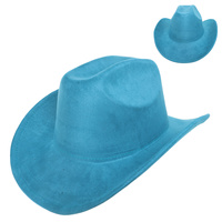 WESTERN PANEL STITCHED FELT COWBOY HAT