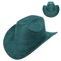 WESTERN PANEL STITCHED FELT COWBOY HAT