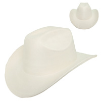 WESTERN PANEL STITCHED FELT COWBOY HAT