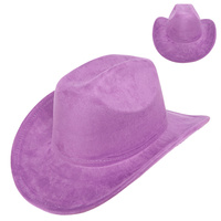 WESTERN PANEL STITCHED FELT COWBOY HAT