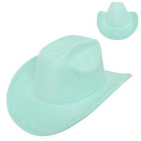 WESTERN PANEL STITCHED FELT COWBOY HAT