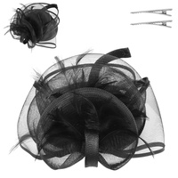 FLORAL INSPIRED FEATHERED FLAX FASCINATOR