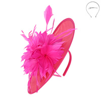 FLORAL FEATHERED SINAMAY FASCINATOR