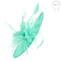 FLORAL FEATHERED SINAMAY FASCINATOR