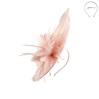 FLORAL FEATHERED SINAMAY FASCINATOR