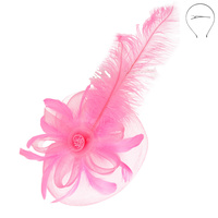 LRG PEACOCK FEATHER FLORAL FASCINATOR