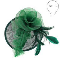 WOMEN'S TILT MESH FLOWER FEATHERED FASCINATOR