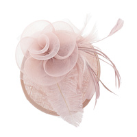 WOMEN'S TILT MESH FLOWER FEATHERED FASCINATOR