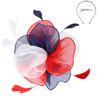 FLORAL FEATHERED ORGANZA FASCINATOR