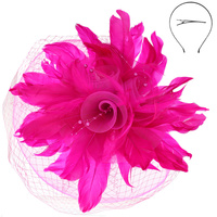 DERBY STATEMENT FASCINATOR WITH HEADBAND AND CLIP